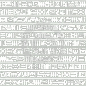 Ancient Egyptian hieroglyphic decorative background horizontal