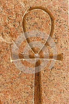 Ancient egyptian hieroglyphic symbol Ankh