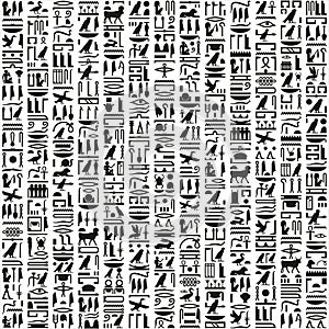 Ancient Egyptian hieroglyphic writing photo