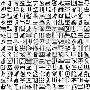 Ancient Egyptian hieroglyphs photo