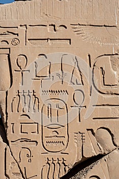 Ancient Egyptian Icons and Symbols of Karnak Temple, Luxor, Egypt
