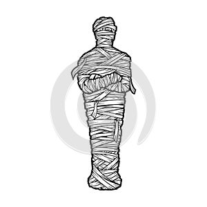 Ancient Egyptian mummy sketch vector
