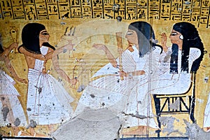 Ancient Egyptian mural from Thebes