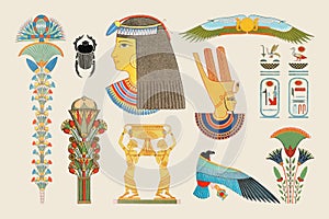 Ancient Egyptian ornamental vector element illustration