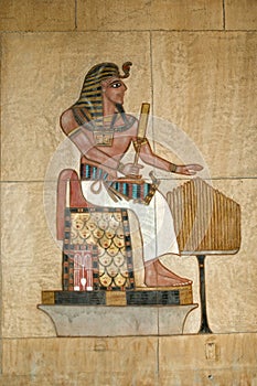 Ancient Egyptian painted relief