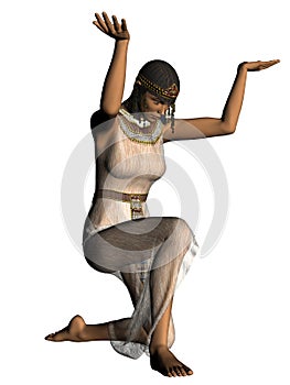 Ancient Egyptian slave girl bowing