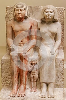 Ancient egyptian statuette in the Museum of Egyptian Antiquities in Cairo, Egypt