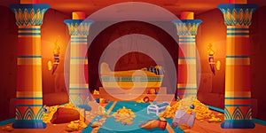 Ancient egyptian temple cartoon game background