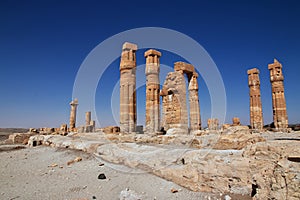 Ancient Egyptian temple of Tutankhamun on Soleb island, Sudan, Nubia