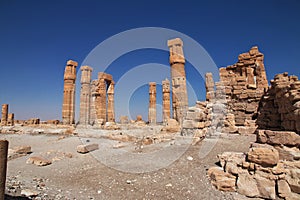 Ancient Egyptian temple of Tutankhamun on Soleb island, Sudan, Nubia