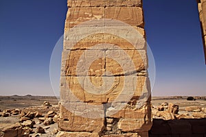 Ancient Egyptian temple of Tutankhamun on Soleb island, Sudan, Nubia