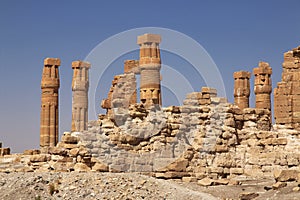 Ancient Egyptian temple of Tutankhamun on Soleb island, Sudan, Nubia photo