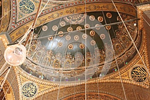 Inside The Mohammad Ali Mosque at Cairo Citadel, Egypt. Egyptian decoration photo