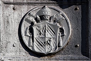 Ancient emblem of the Vatican City in Rome (Italy)