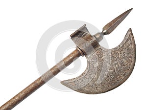 Ancient engraved battle axe