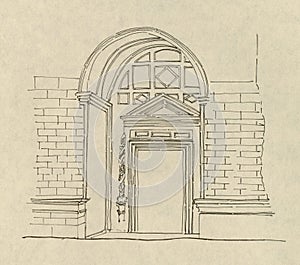 Ancient Entryway Drawing