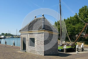 Ancient excise house on the port of Enkhuizen