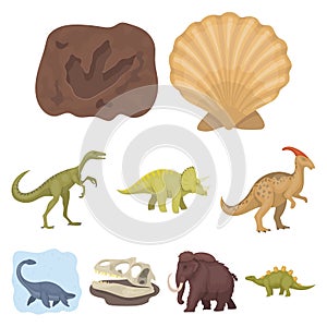 Ancient extinct animals and their tracks and remains. Dinosaurs, tyrannosaurs, pnictosaurs. Dinisaurs and prehistorical