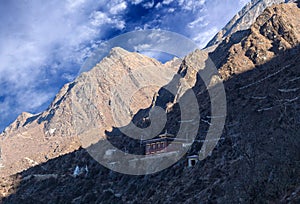 Ancient famous Tibetan Tengboche Buddhist monastery in Sagarmatha National Park, Nepal, Himalayas