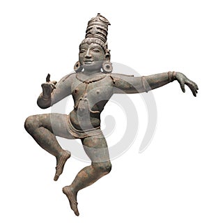 Ancient figure of dancing person isolated