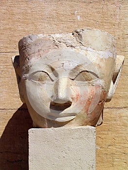 Ancient figure at the Temple of Queen Hatshepsut, Egypt