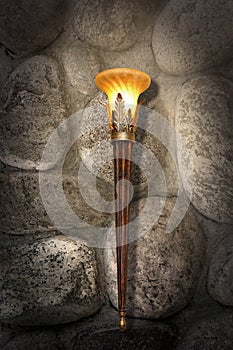 Ancient fixture on a stone wall