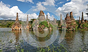 Ancient flooded pagodas