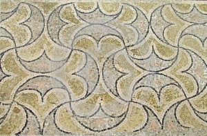 Ancient floor mosaic in ruins of Volubilis, Morocco