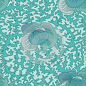 Ancient flower deco seamless pattern