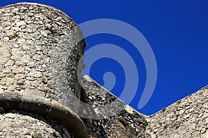 Ancient fort castle building stone wall and tower