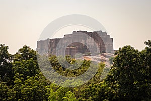 ancient fort with flat sky at morning from flat angle