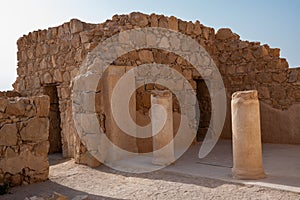 The ancient fortification Masada in  Israel. Masada National Park in the Dead Sea region of Israel