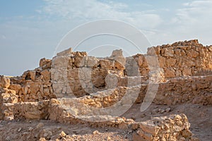 Ancient fortification Masada in the Southern District of Israel. National Park in the Dead Sea region of Israel. The fortress of