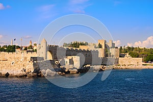 An ancient fortification round an old city.Rhodes.