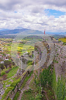 Ancient fortifications.  Albania, Shkoder. View of  Shkoder city and walls of old fortress Rozafa Castle