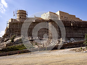 The ancient fortress of Al-Nakhal, rises above the old city of Muscat, Oman