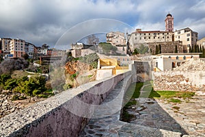 Ancient fortress in Bastia, on the island of Corsica, France. Tr