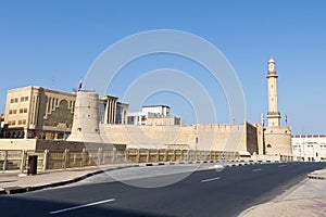 ancient fortress in dubai blue sky, United Arab Emirates