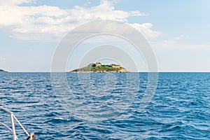 Ancient fortress is located on the island of Mamula. Boka-Kotor Bay.