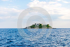 Ancient fortress is located on the island of Mamula. Boka-Kotor Bay.