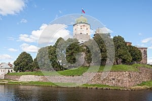 Ancient fortress of Vyborg in the summer. Russia