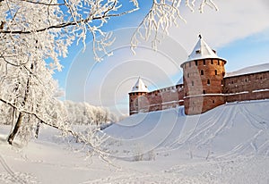 Ancient fortress in winter