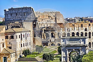 Ancient Forum Titus Arch Roman Colosseum Rome Italy