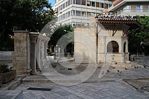 ancient fountain (bembo) and public fountain (sebil) in heraklion in crete (greece)