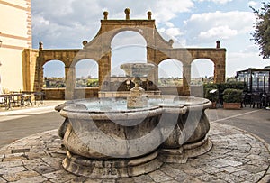 Ancient fountain on the historic center of Pitigliano