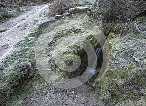 Ancient fountain in a historic Roman Way, Povoa de Lanhoso, Braga.