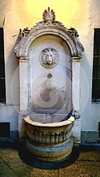 Ancient fountain, lion and history