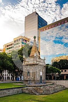 Ancient Fountain in Rio de Janeiro City Downtown