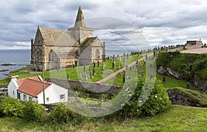 The ancient fourteenth century church at St. Monans, Fife, Scotland.