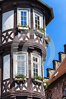 Ancient framework oriel window photo